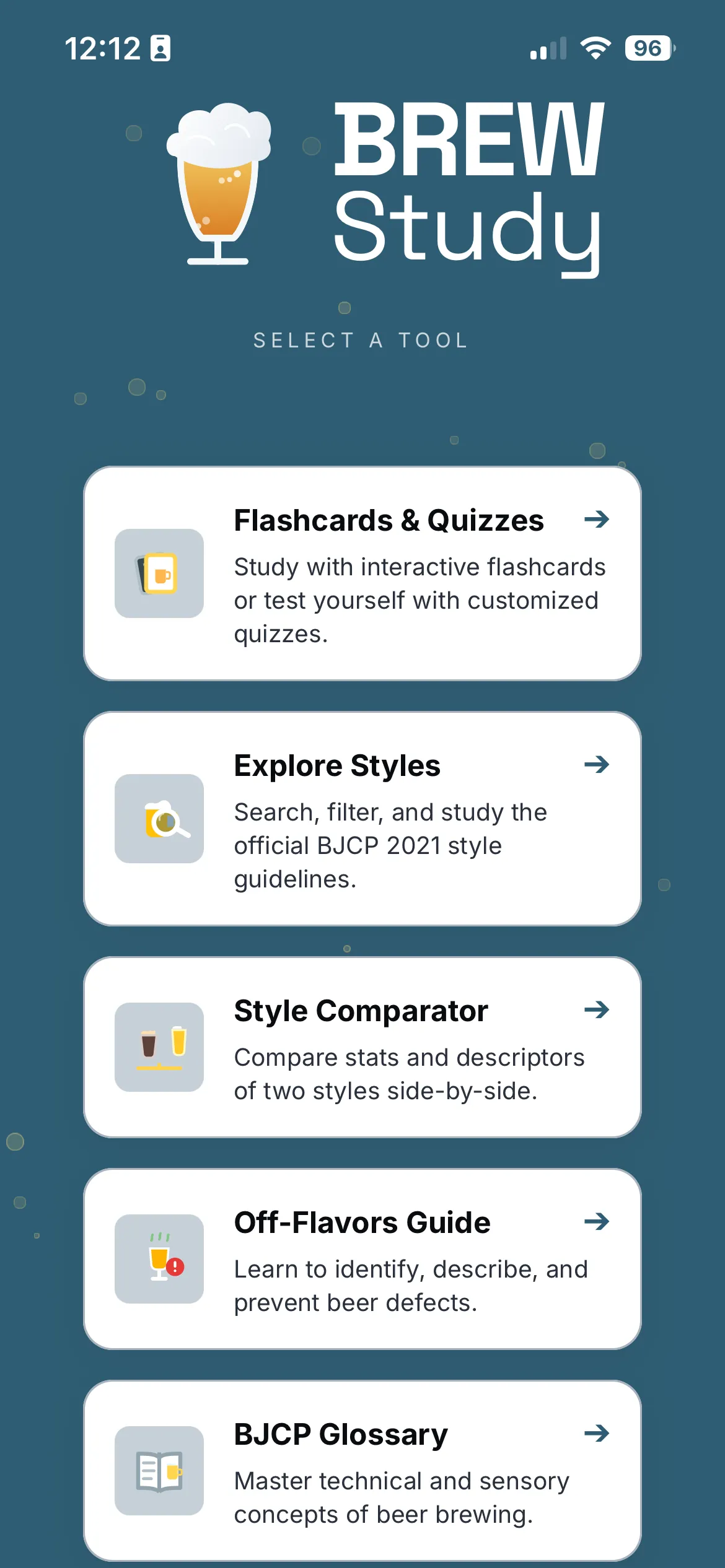 BrewStudy Main Menu